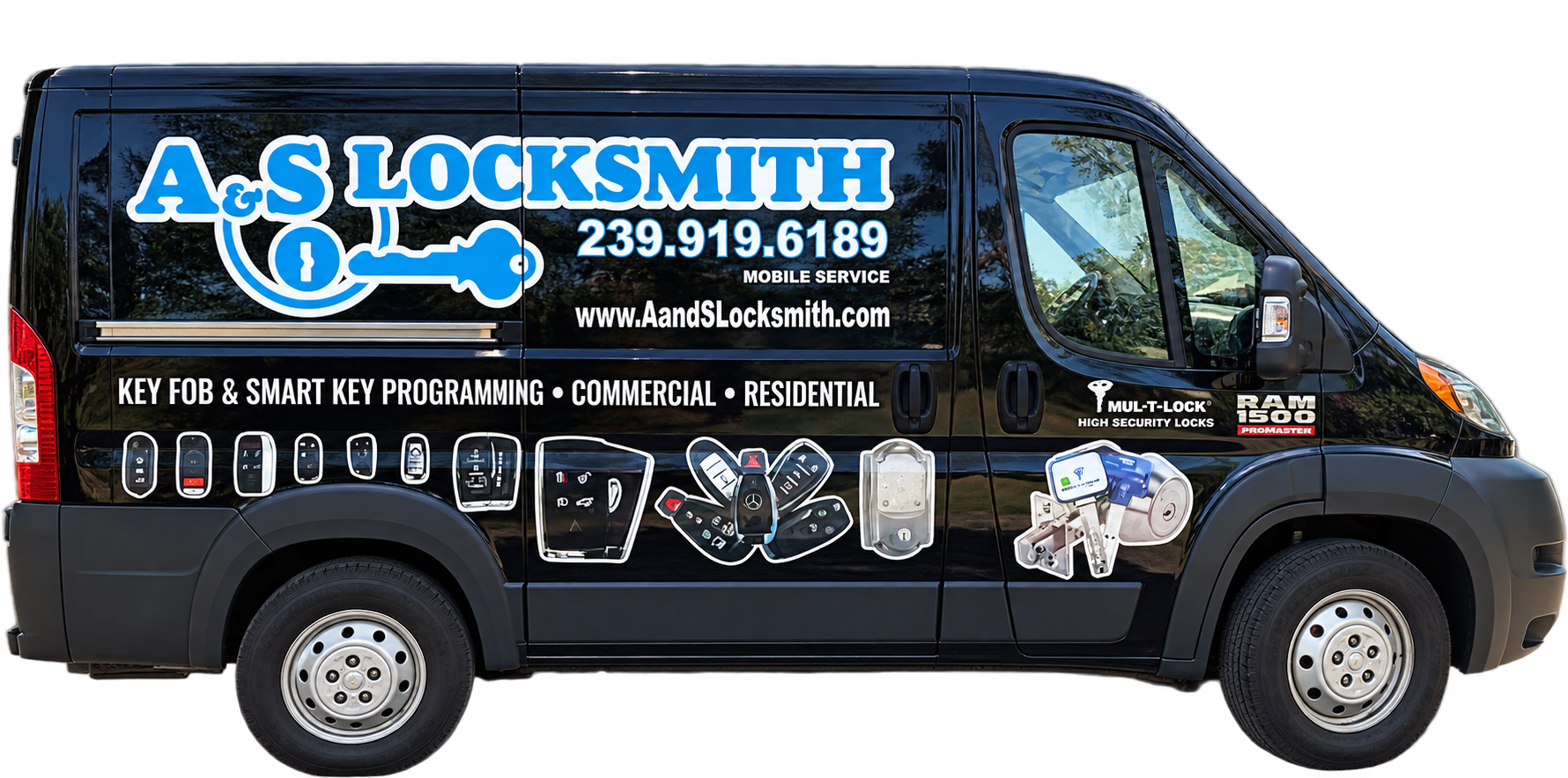 A&S Locksmith mobile locksmith van in Naples Florida