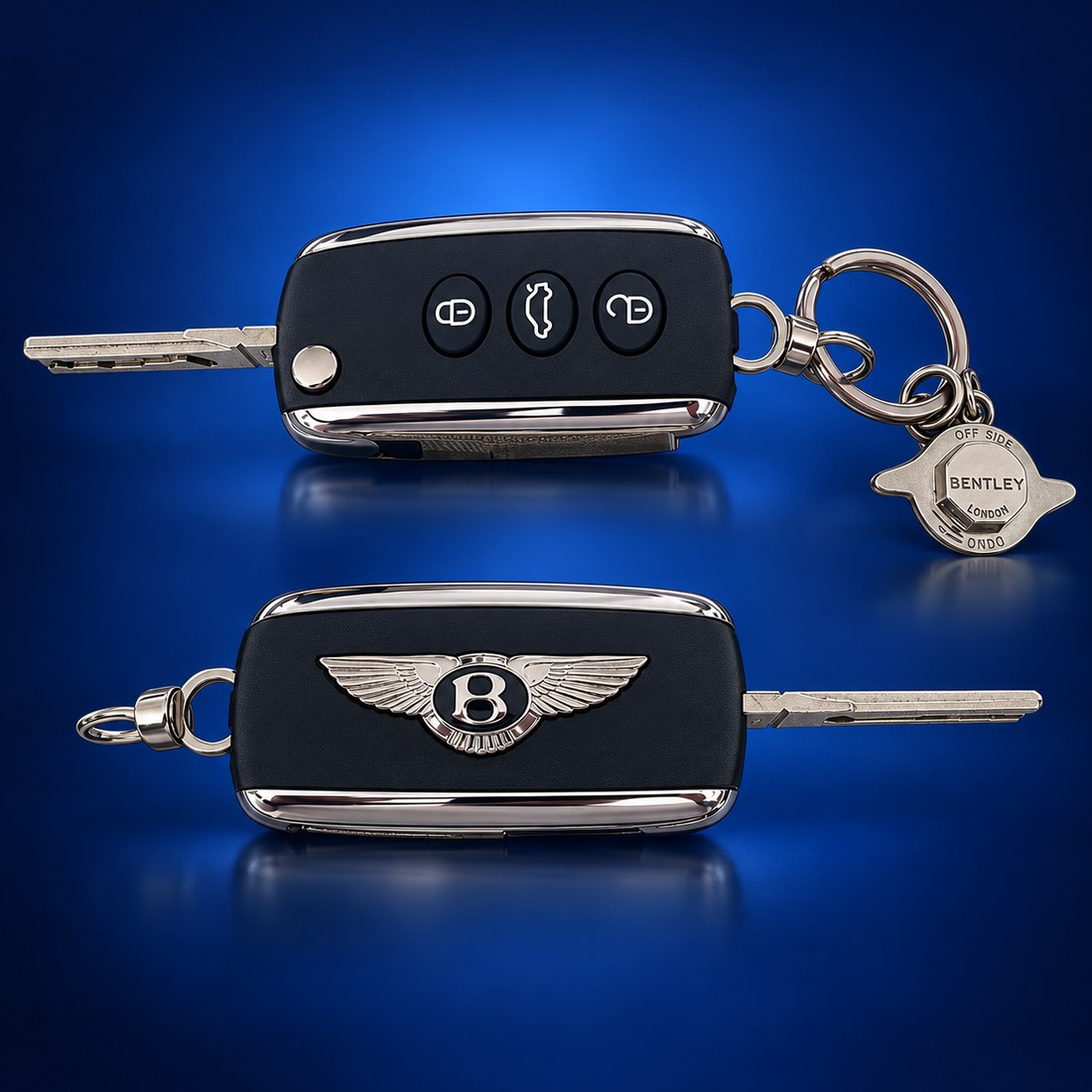 Bentley flip key, front and back