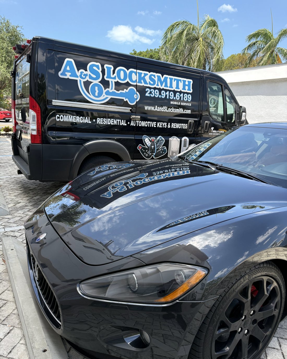 Maserati key made by A&S Locksmith in Naples, FL