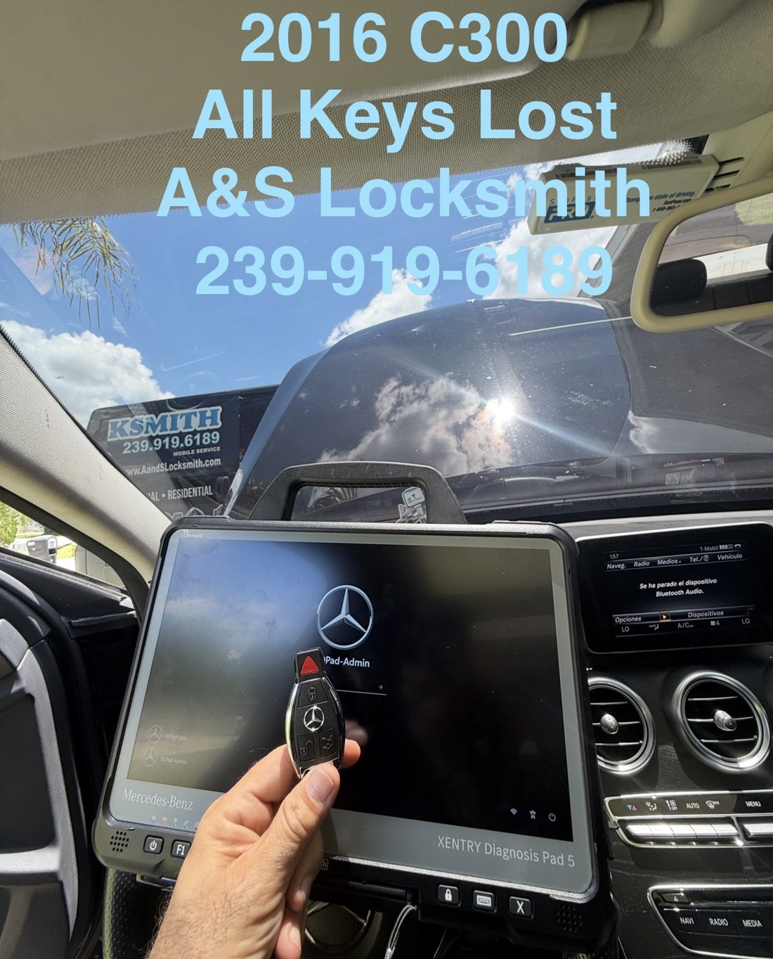 2016 Mercedes-Benz C300 all keys lost - key programmed on site by A&S Locksmith