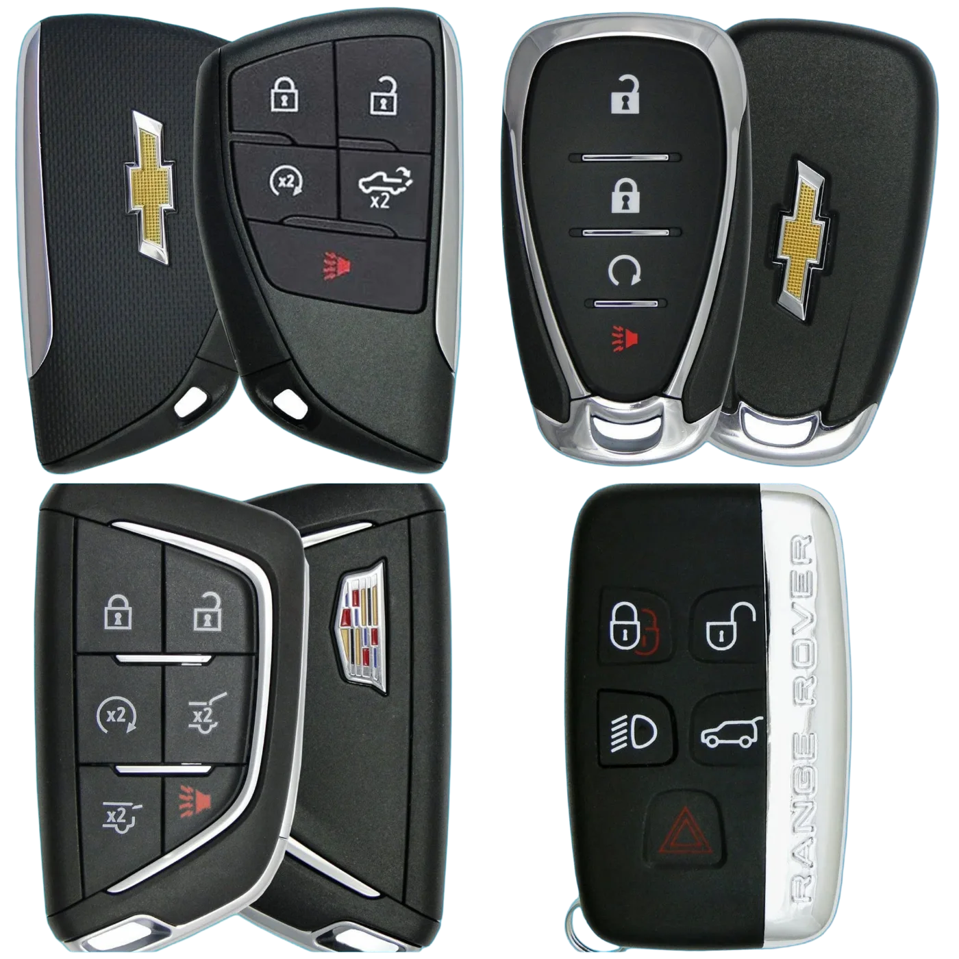 Assorted car key fobs and smart keys