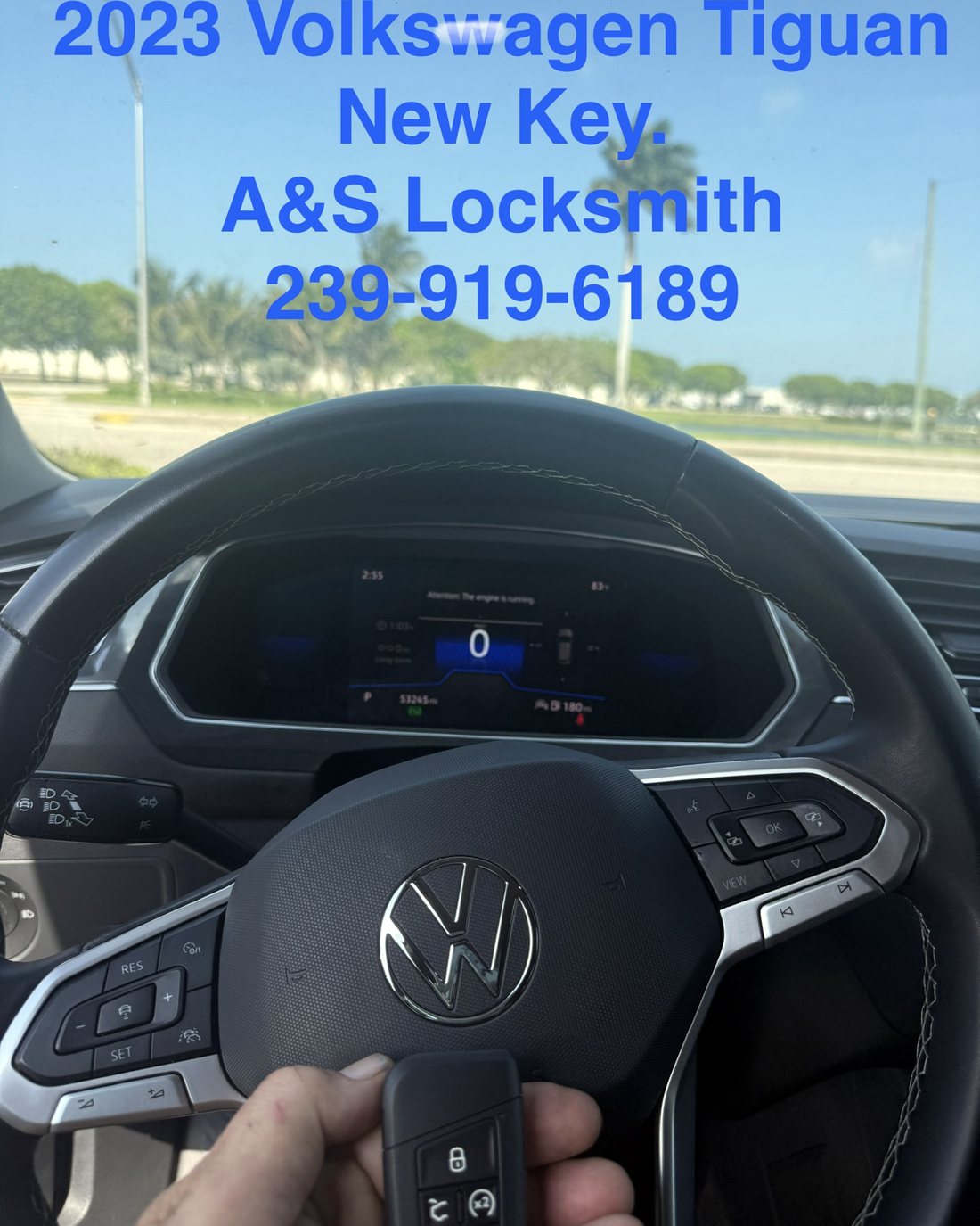 Volkswagen key made by A&S Locksmith in Naples, FL